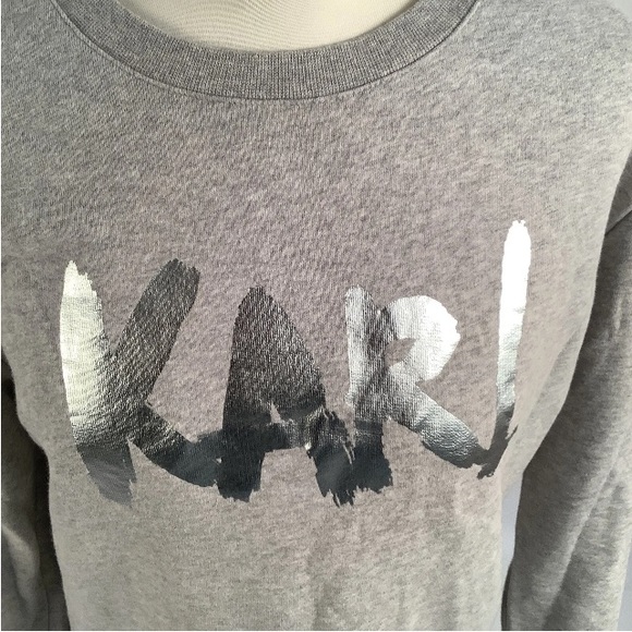 Karl Lagerfeld Sweatshirt Grey & Silver Logo Size L Unisex - Picture 6 of 9